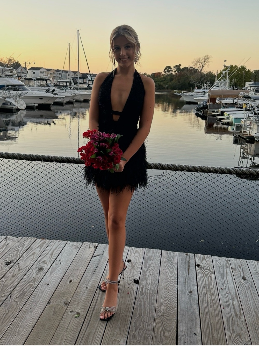 Black Cocktail Hoco Dress Jovani 22387